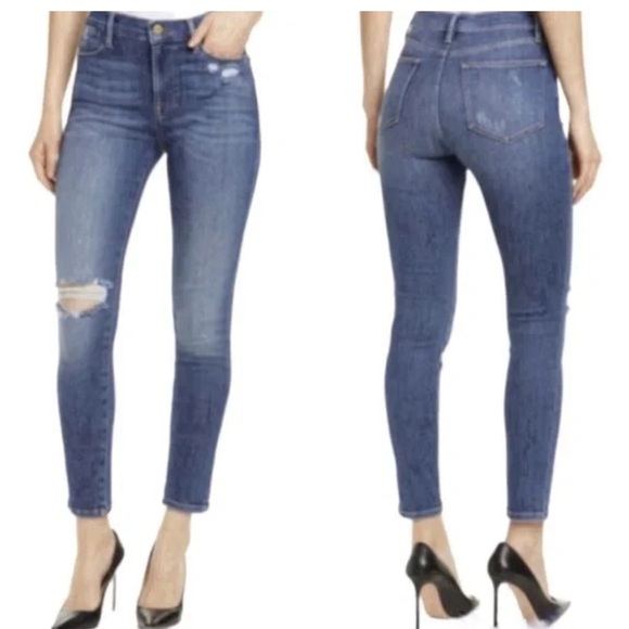 NEW FRAME Denim Le High Skinny Jeans In Saxon - Picture 1 of 13